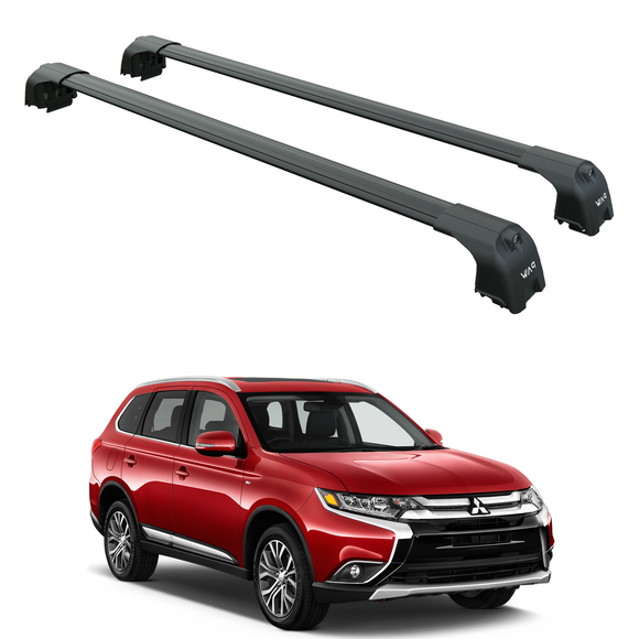 For Mitsubishi Outlander 2013-2021 Roof Rack Cross Bars Flush Rail Black