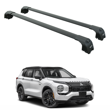 For Mitsubishi Outlander 2022-2025 Roof Rack Cross Bars Flush Rail Alu Black