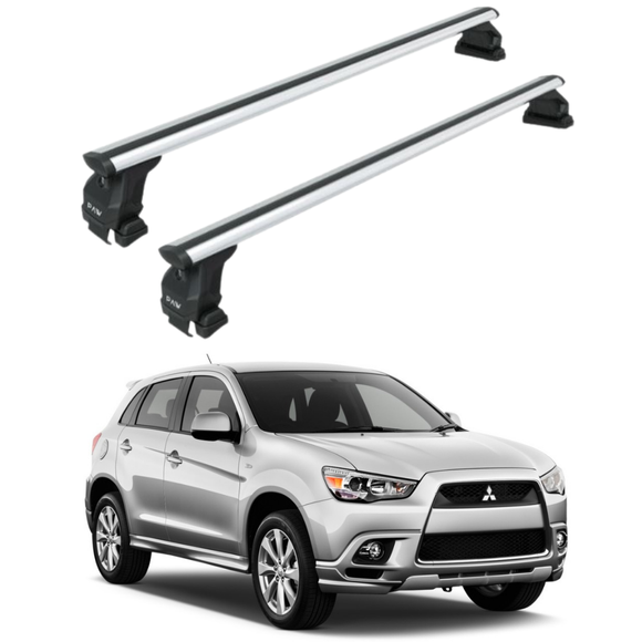 Für Mitsubishi Outlander 2013–2021, Dachträgersystem, Träger, Querträger, Aluminium, abschließbar, hochwertige Metallhalterung, Silber