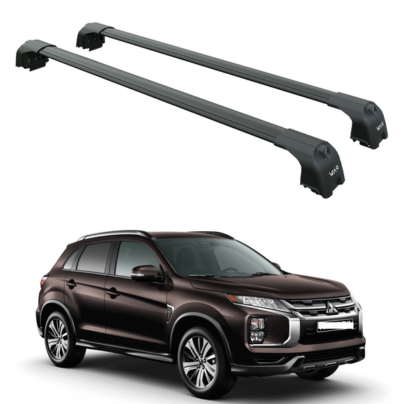 For Mitsubishi Outlander Sport 2022-2025 Roof Rack Cross Bars Flush Rail Alu Black