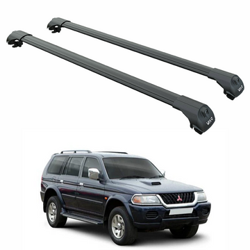 For Mitsubishi Montero Sport 2001-2006 Roof Rack Cross Bars Raised Rail Alu Black