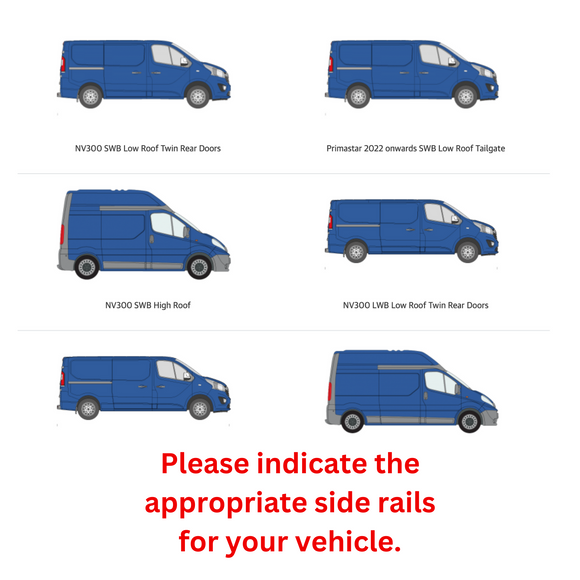 For Nissan NV250 2015-2025 Roof Side Rails Ultimate Style Alu Silver