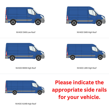 For Nissan NV400 2015-2025 Roof Side Rails Ultimate Style Alu Silver - 0