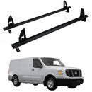 Nissan NV Cargo Ladder Rack – 2 Aluminum Cross Bars, Black | NV1500 NV2500 NV3500 2012–2021-1
