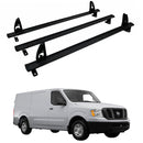 Nissan NV Cargo Ladder Rack – 3 Aluminum Cross Bars, Black | NV1500 NV2500 NV3500 2012–2021-1