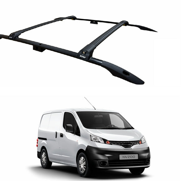 For Nissan E NV200 Roof Side Rails and Roof Racks Cross Bars Alu Black