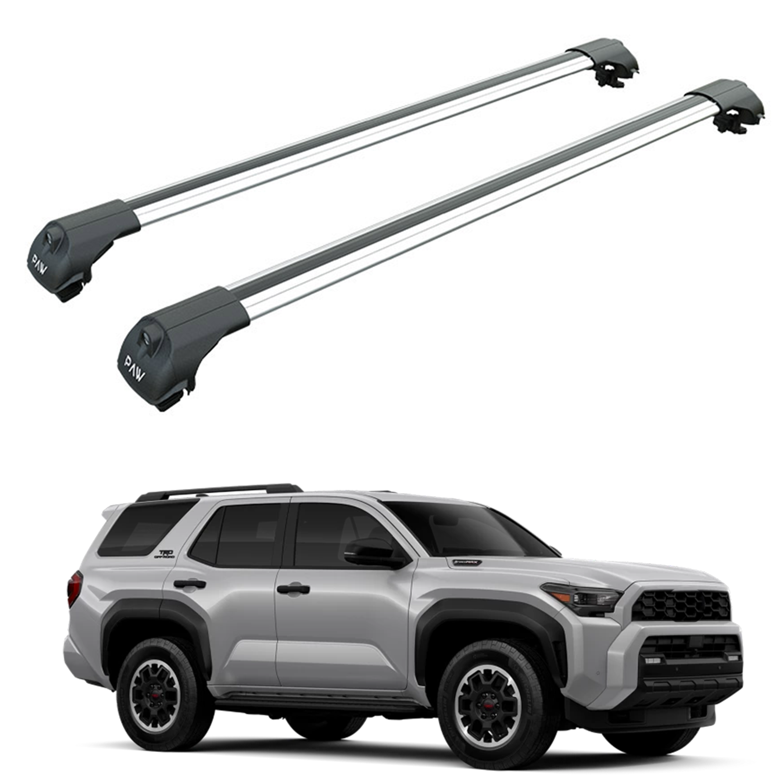 For Toyota 4Runner 2025- Up 6thGen Roof Rack Cross Bars Raised Rail Alu Silver