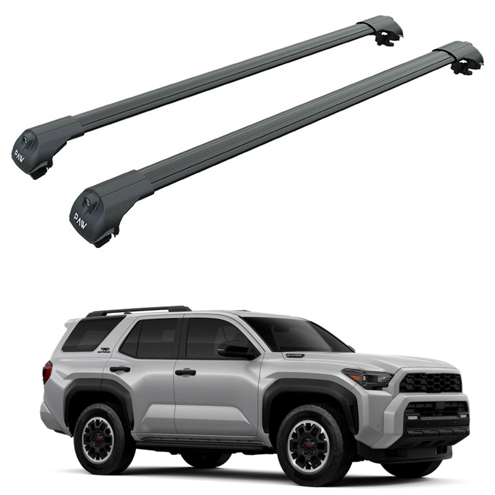 For Toyota 4Runner 2025- Up 6thGen Roof Rack Cross Bars Raised Rail Alu Black