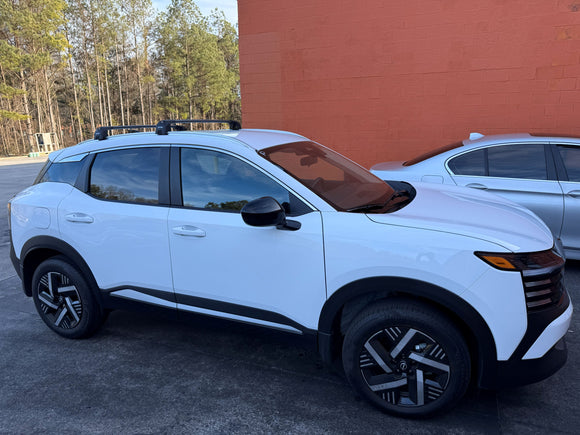 For Nissan Kicks (2024-2026) Roof Rack System, Aluminium Cross Bar, Flush Rail, Silver