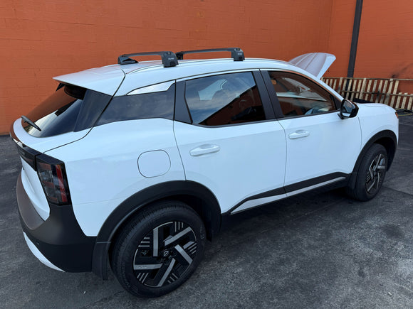 For Nissan Kicks (2024-2026) Roof Rack System, Aluminium Cross Bar, Flush Rail, Silver