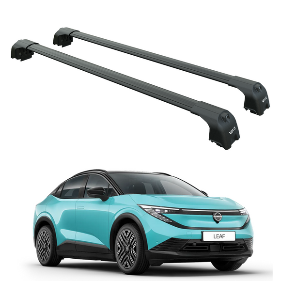 For Nissan Leaf 2025- Up Roof Rack Cross Bars Metal Bracket Flush Rail Black