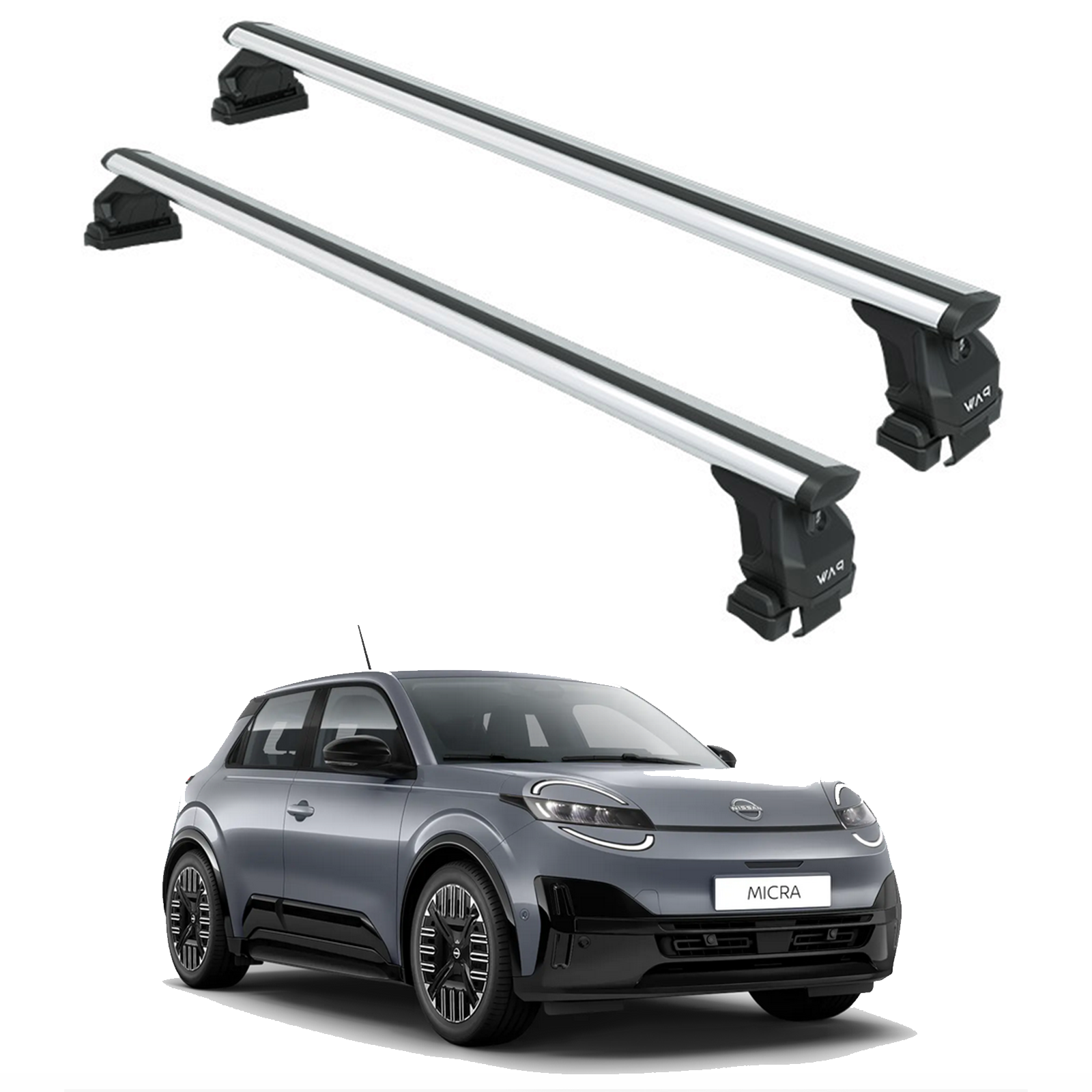 For Nissan Micra 2025- Up Roof Rack Cross Bars Normal Roof Silver