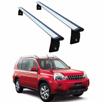 Buy silver Nissan X-Trail T31 (2007-2014) Roof Rack Cross Bars Flush Rail (With Fog Lights)