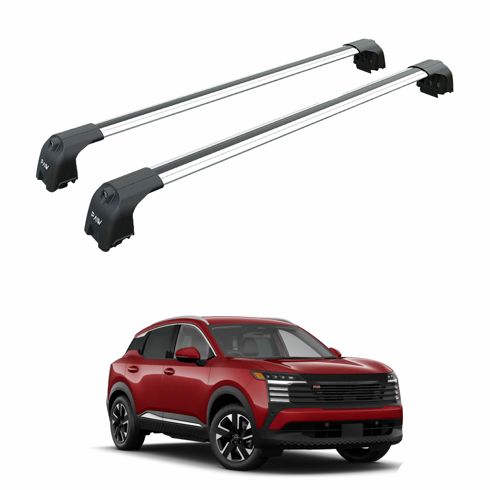 For Nissan Kicks 2025-2026 Roof Rack System, Aluminium Cross Bar, Flush Rail, Silver