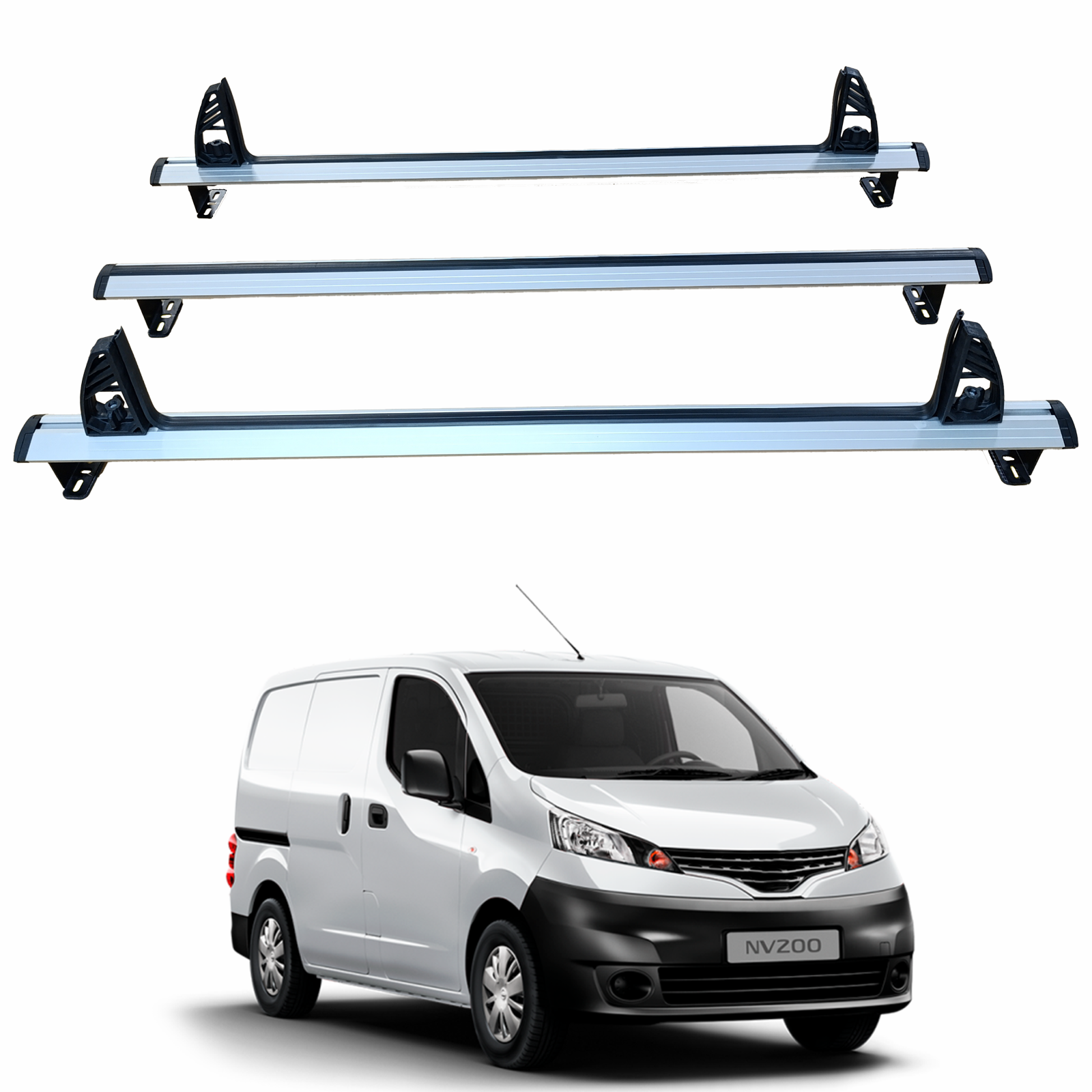 For Nissan NV200 Cargo Van (2009–2023) – 3-Bar Aluminum Ladder Roof Rack System