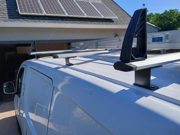Nissan NV Cargo Ladder Rack – 2 Aluminum Cross Bars, Silver | NV1500 NV2500 NV3500 2012–2021