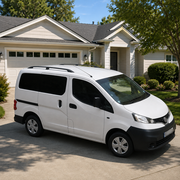 For Nissan E NV200 2014- Up Roof Side Rails and Roof Racks Cross Bars Plus Set Alu  Silver