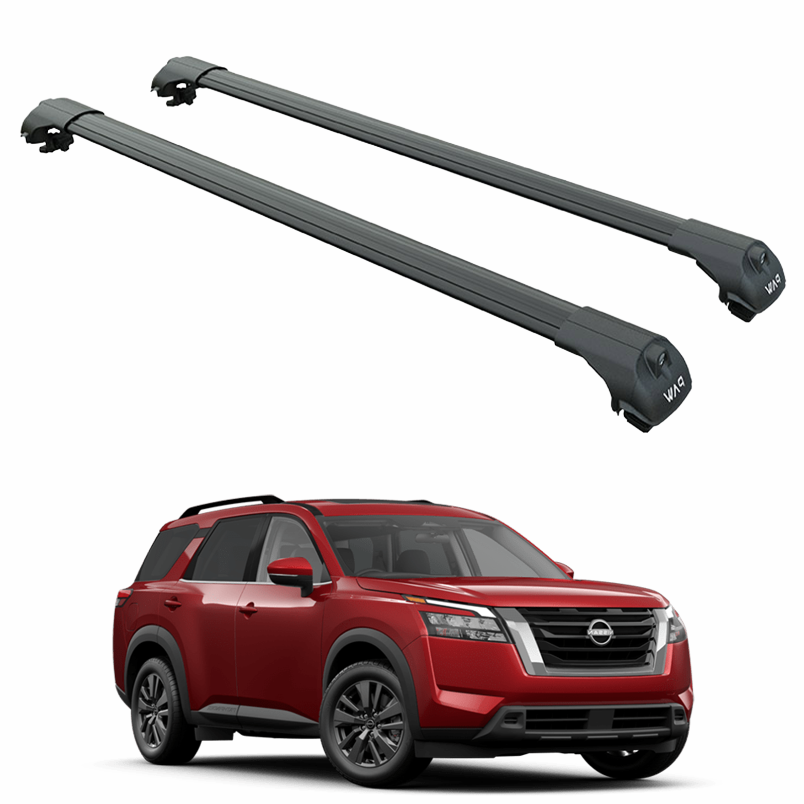 für Nissan Pathfinder Querträger Trägerschienen Dachträger Schwarz ab 2021
