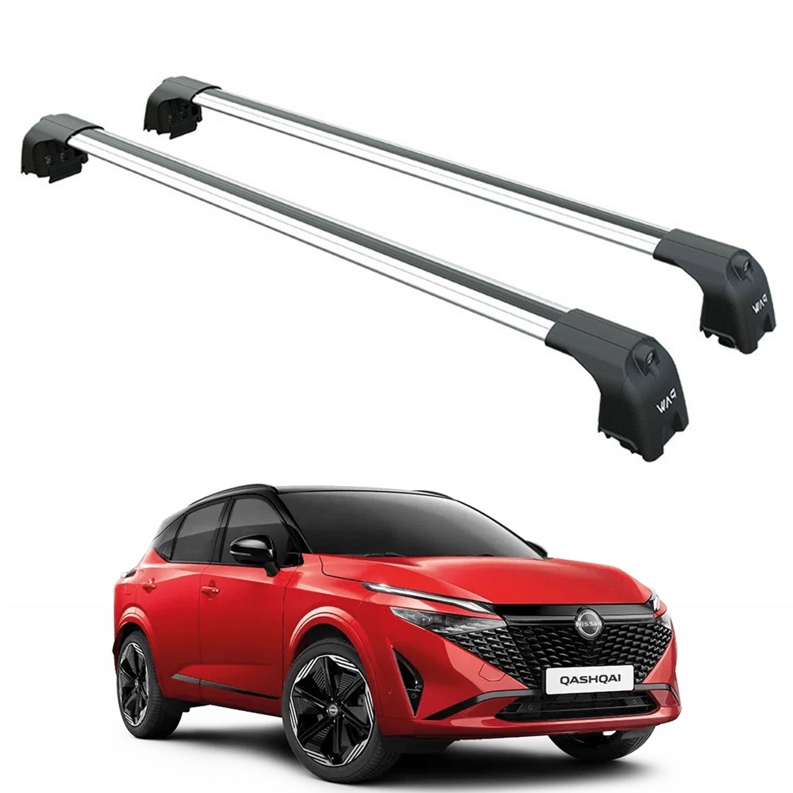 Für Nissan Qashqai J12 2022-Up Dachträgersystem Träger Querstangen Aluminium abschließbar Hochwertige Metallhalterung Silber