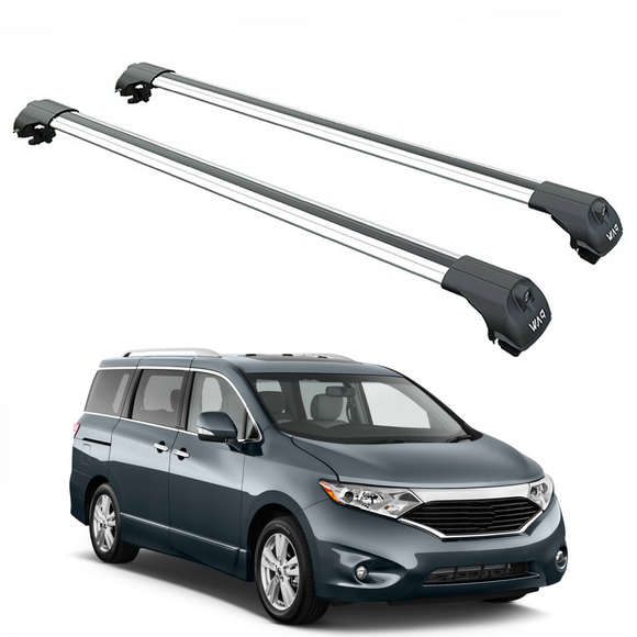 For Nissan Quest 2011-2017 Roof Rack Cross Bars Metal Bracket Raised Rail Silver