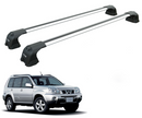 For Nissan X-Trail T30 2001-2007 Roof Rack Cross Bars Metal Bracket Flush Rail Silver-1