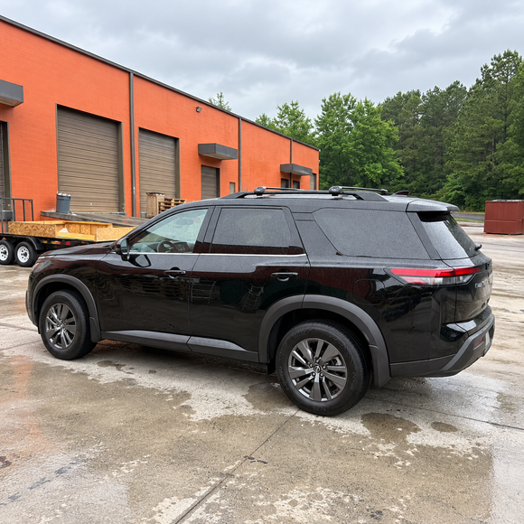 für Nissan Pathfinder Querträger Trägerschienen Dachträger Schwarz ab 2021