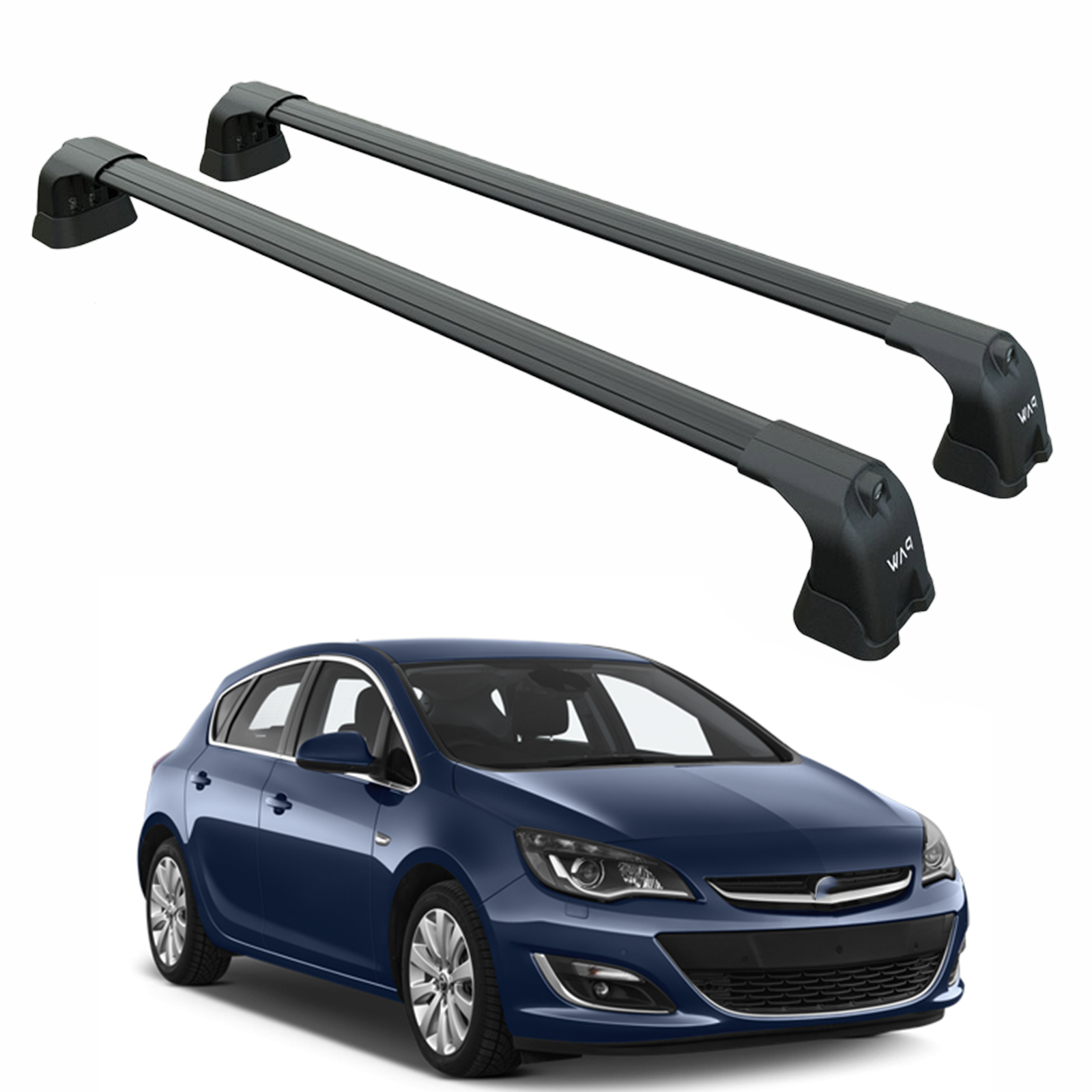 Für Opel &amp; Vauxhall Astra J 2010–2015, Dachträgersystem, Träger, Querträger, Aluminium, abschließbar, hochwertige Metallhalterung, Schwarz