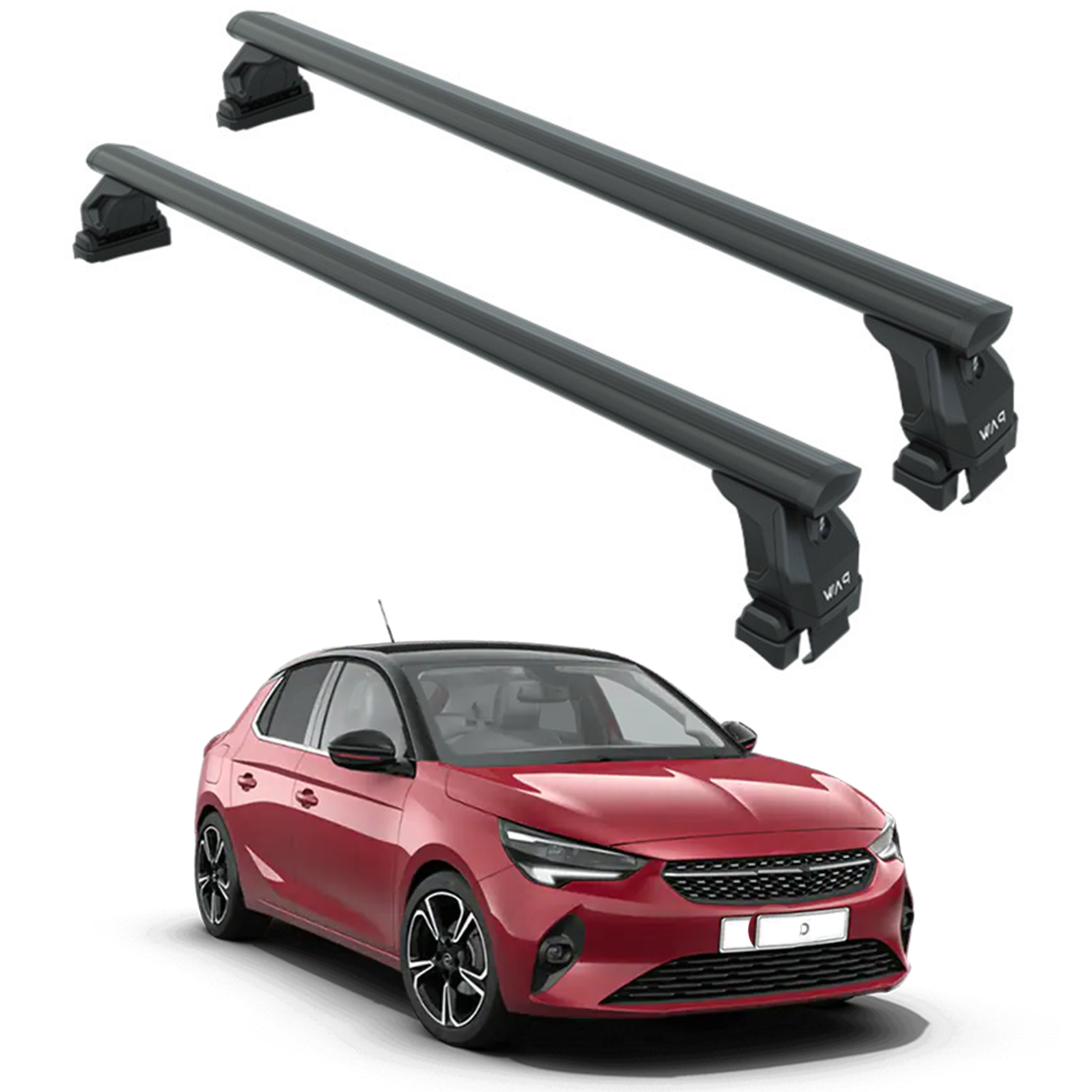 For Opel Corsa F 2019-2025 Roof Rack System Carrier Cross Bars Aluminum Black