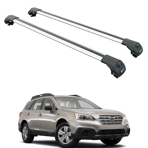 For Subaru Outback B15 BN/BS (2014-2020) Roof Rack Cross Bars Raised Rail, Silver