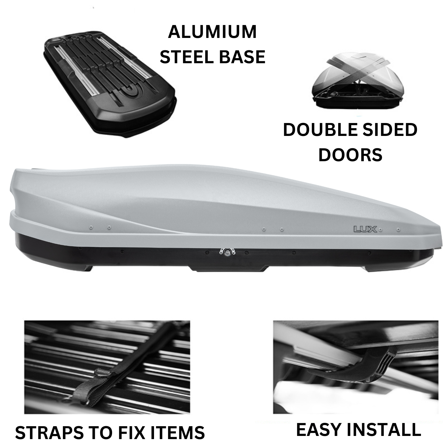The Lux Luggage Box has a beautiful modern design that is highly aerodynamic, reliable