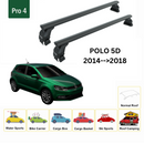 For Volkswagen Polo 5D 2014-2018 Roof Rack Cross Bar Normal Roof Alu Black-2