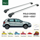 For Volkswagen Polo Cross 2010-2017 Roof Rack Cross Bar Metal Bracket Raised Rail Alu Silver-2