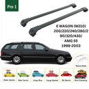 For Mercedes E Wagon W210/S210 1998-2003 Roof Rack Cross Bars Raised Rail Black-2