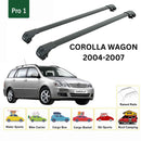 For Toyota Corolla Wagon 2004-2007 Roof Rack Cross Bars Raised Rail Alu Black-2