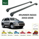 For Toyota 4Runner (N210) 2003-2009 Roof Rack Cross Bars Raised Rail Alu Black-2