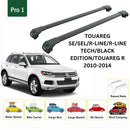 For Volkswagen Touareg 2010-2014 Roof Rack Cross Bar Raised Rail Alu Black-2