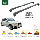 For Bmw X6 (E71) 2008-2014 Roof Rack Cross Bars Raised Rail Alu Black-2