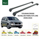 For Volkswagen Touran 2006-2010 Roof Rack Cross Bar Raised Rail Alu Black-2
