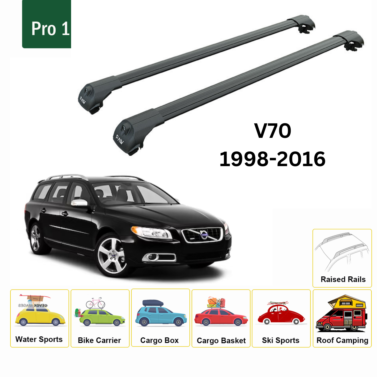 Volvo v70 discount roof rack