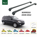 For Kia Borrego 2009-2012 Roof Rack Cross Bars Raised Rail Alu Black-2