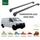 For Volkswagen Transporter T5 LWB 2003-2015 Roof Rails and Roof Rack Cross Bar Black-3