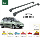 For Hyundai Lavita 2001-2010 Roof Rack Cross Bars Raised Rail Alu Black-2