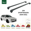 For Alfa Romeo 159 Sportwagon 2004-2011 Roof Rack Cross Bars Metal Bracket Raised Rail Alu Black-2