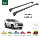 For Mitsubishi Pajero 2007-2019 Roof Rack Cross Bars Raised Rail Alu Black-2