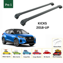 For Nissan Kicks 2018-2024 Roof Rack Cross Bars Metal Bracket Flush Rail Alu Black-2