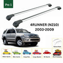 For Toyota 4Runner (N210) 2003-2009 Roof Rack Cross Bars Raised Rail Alu Silver-2