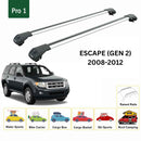 For Ford Escape (Gen 2) 2008-2012 Roof Rack Cross Bars Raised Rail Alu Silver-2