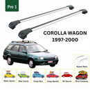 For Toyota Corolla Wagon 1997-2000 Roof Rack Cross Bars Raised Rail Alu Silver-2