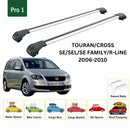 For Volkswagen Touran 2006-2010 Roof Rack Cross Bar Raised Rail Alu Silver-2