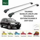 For Volkswagen Touareg 2007-2010 Roof Rack Cross Bar Raised Rail Alu Silver-2